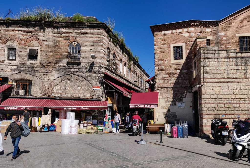The entrance to the Tahtakale bazaar area on the European side of Istanbul.