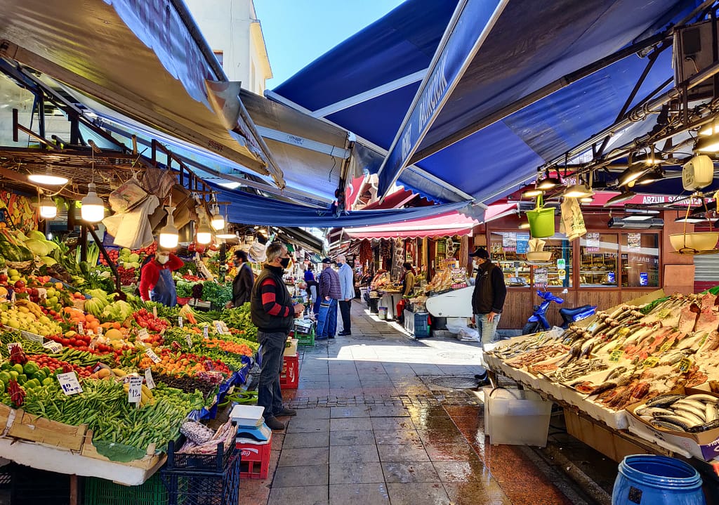 Kadıköy outdoor bazaar on the Asian side of Istanbul.