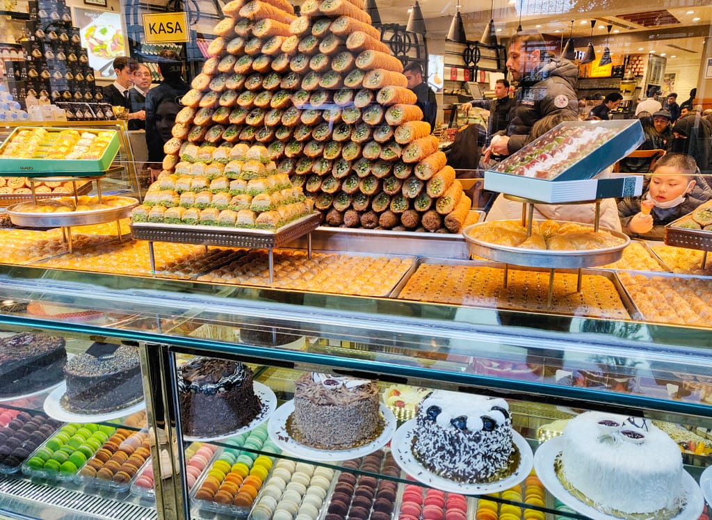 Baklava and delicacies in Istanbul, Turkey.