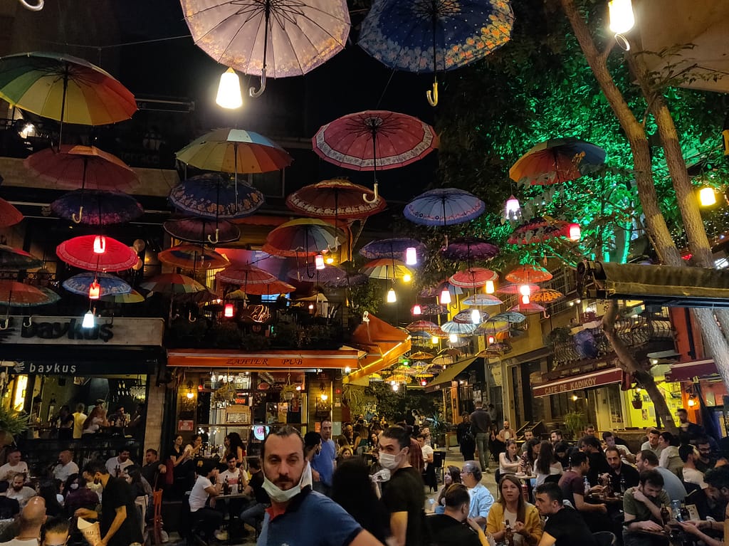 Kadıköy’s colorful and vibrant nightlife in Istanbul, Turkey.