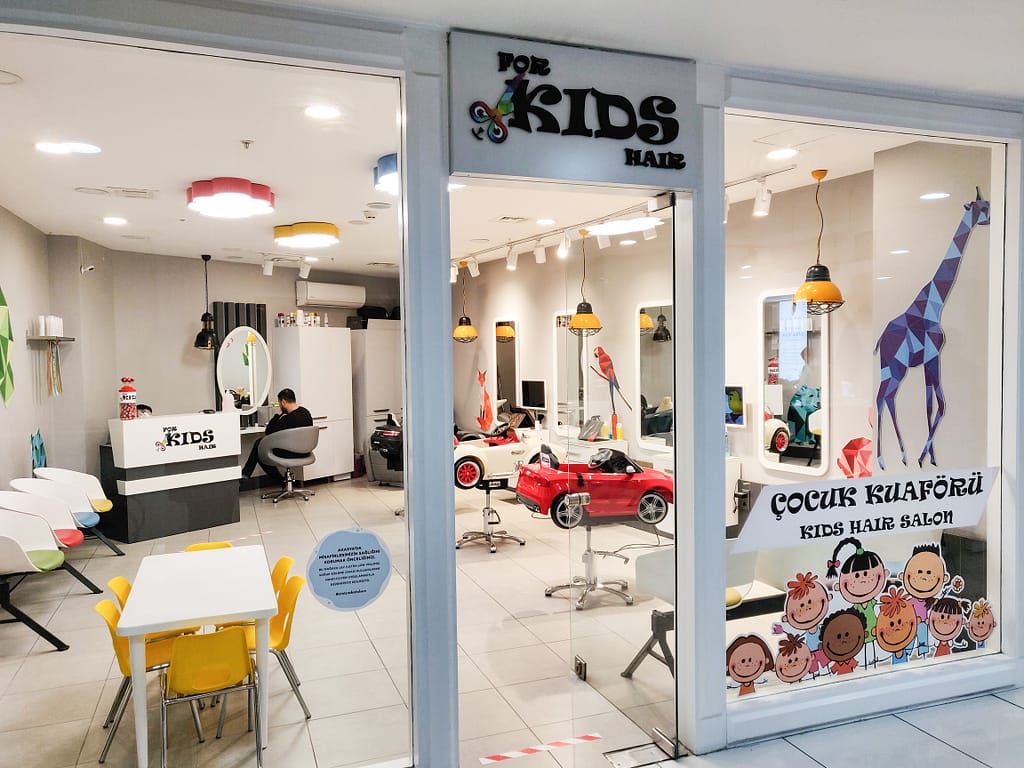 Children's barbershop in the Akasya Mall on the Asian side in Istanbul.