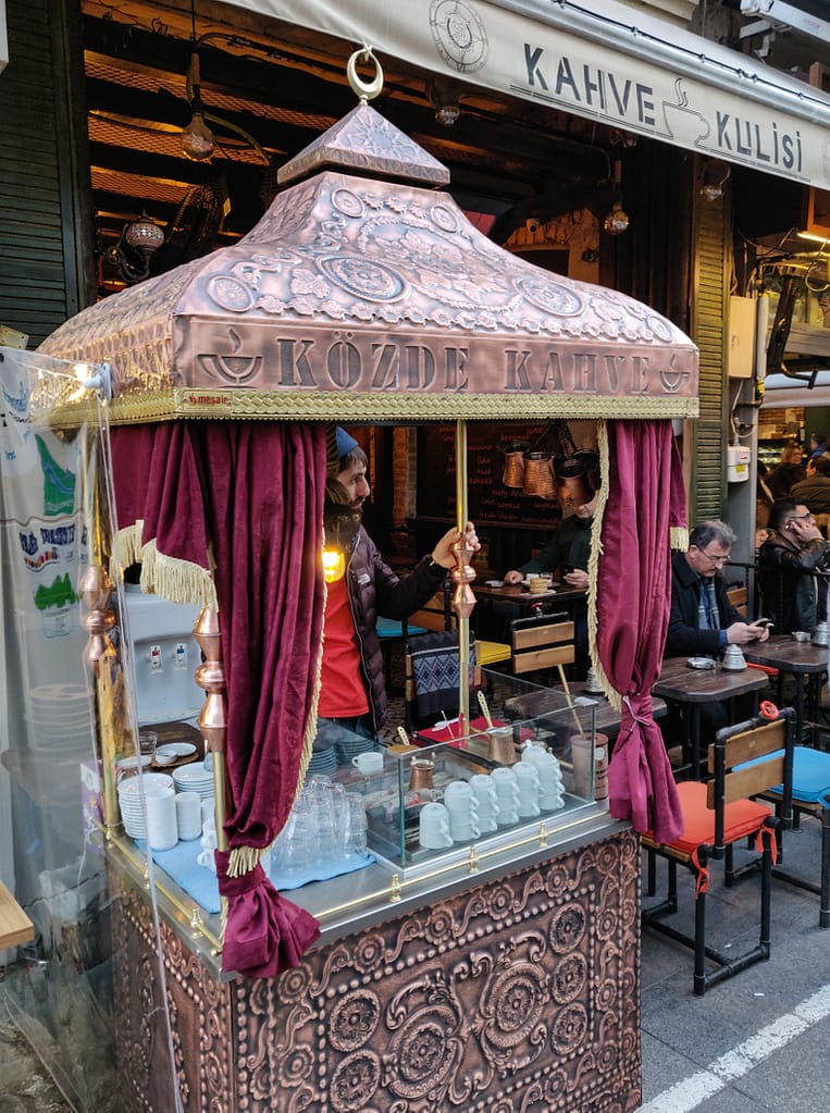 Traditional Turkish coffee in Kadıköy, Istanbul.