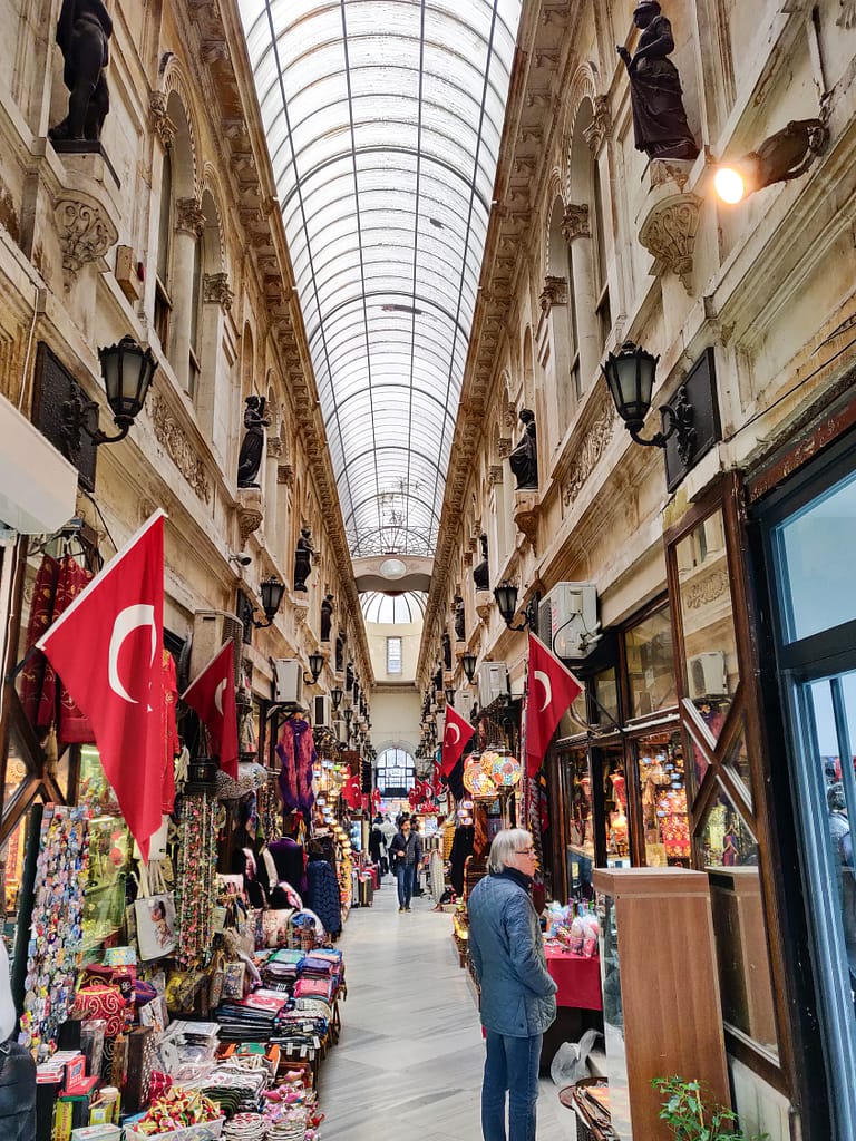 European Bazaar (Avrupa Pasajı) in Beyoğlu in Istanbul.