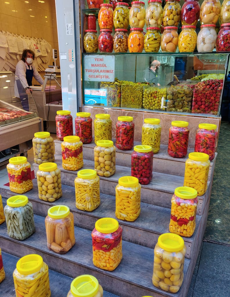 The bazaar area in Kadıköy, Istanbul.