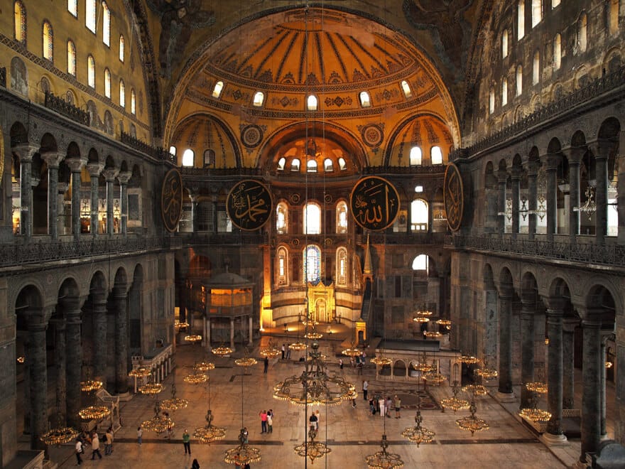 Interior of Hagia Sophia museum in Istanbul
