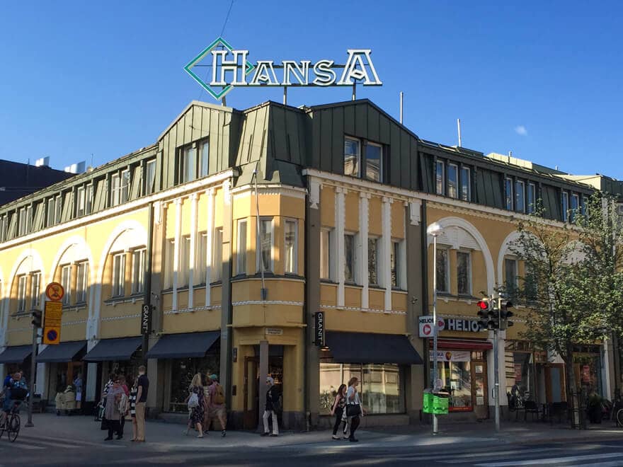 Shopping mall of Hansa in Turku photographed from the direction of Market Square